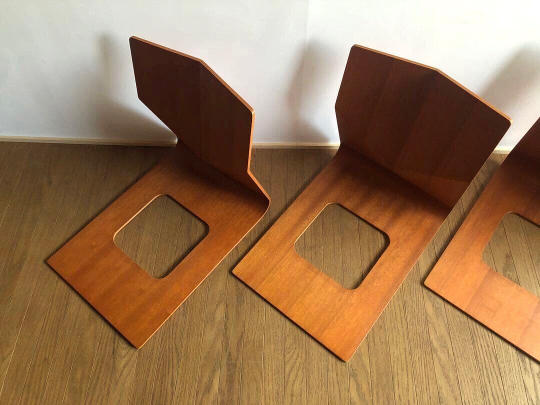 天童木工 プライウッド 座椅子 4脚セット 和家具 ペリアン ジャパニーズモダン