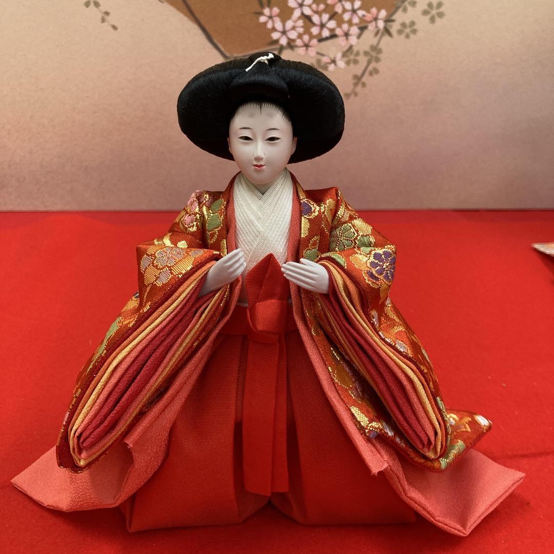 N7 　可愛いサイズの雛人形　人形のみ　西陣織金らん衣装　雛人形五人飾り