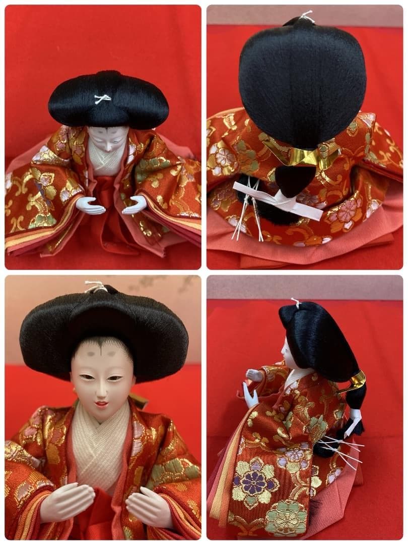 N7 　可愛いサイズの雛人形　人形のみ　西陣織金らん衣装　雛人形五人飾り