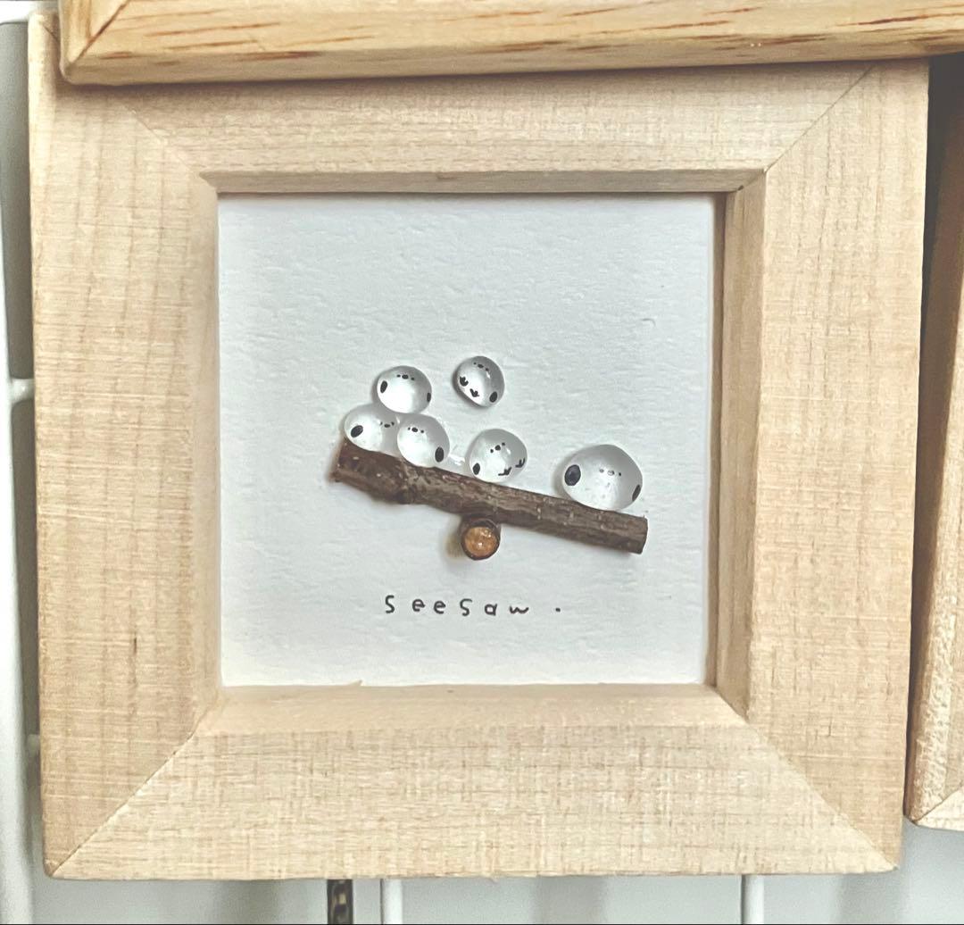 ハンドメイド作品セット⭐︎シマエナガ　シーグラスアート