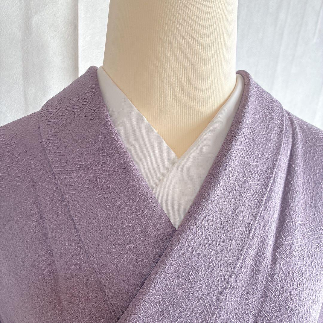 色無地　フルセット　着物　正絹　トールサイズ　紫　卒業式　入学式　一つ紋　G6