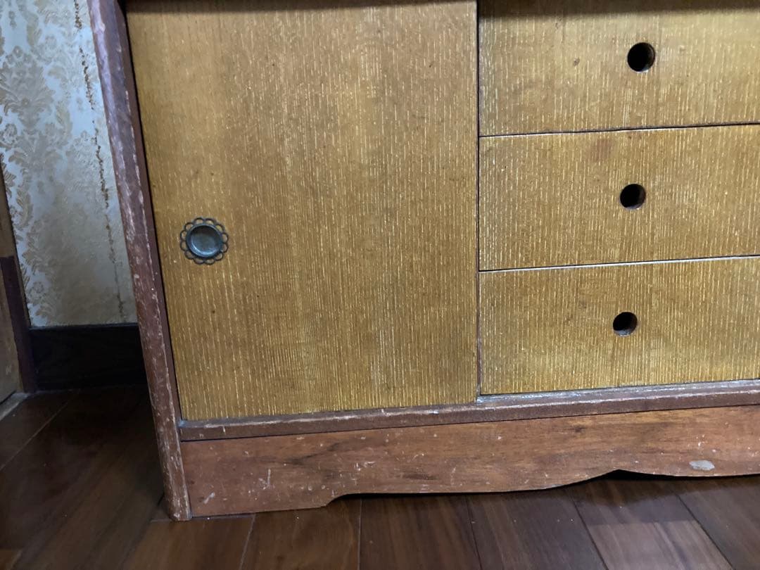 送料込【昭和レトロ アンティーク】本棚 ブックシェルフ 透かし彫り