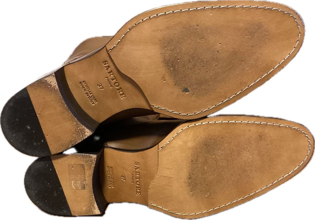 美品　SARTORE サルトル　シングルバックベルト　ジョッキーブーツ　ブラウン