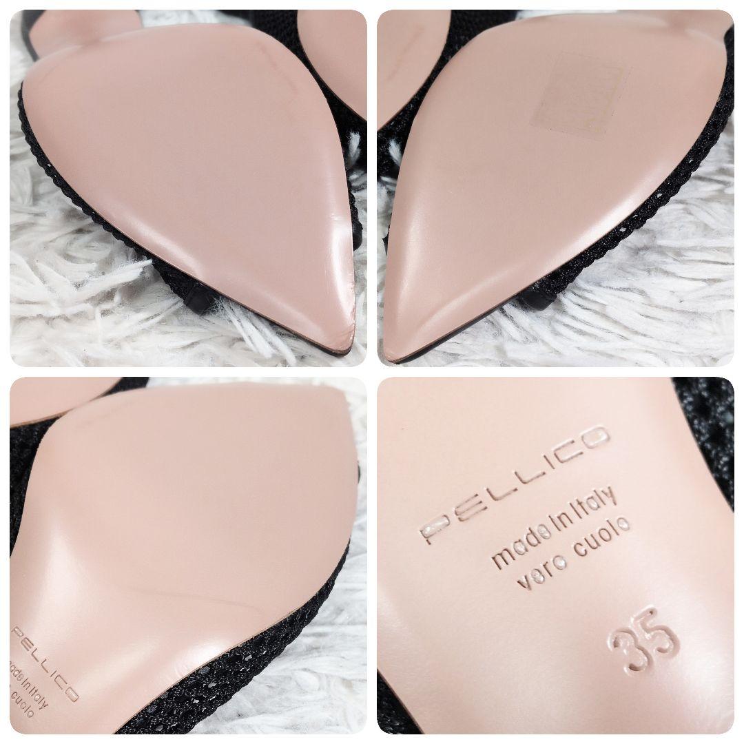 希少サイズ35【未使用極美品】ペリーコ メッシュサンダル／ミュール フレアヒール