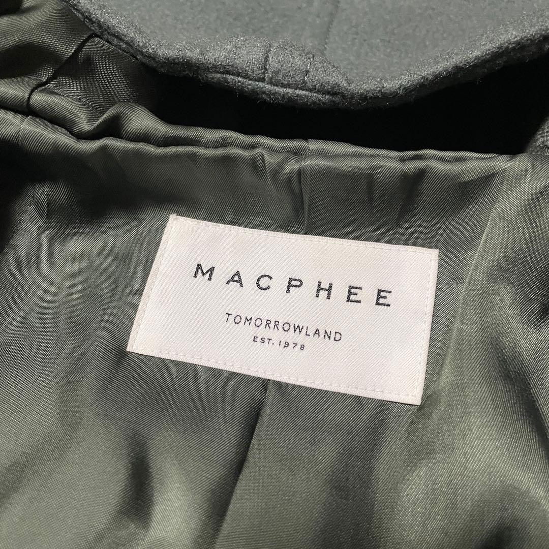 極美品　マカフィー　ライトメルトンフーデッドコート　カーキ