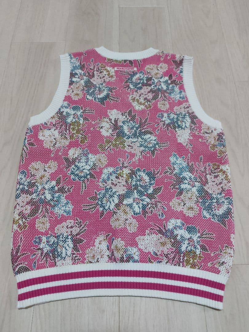 【1（M相当）】パーリーゲイツ フラワーニット プリントベスト