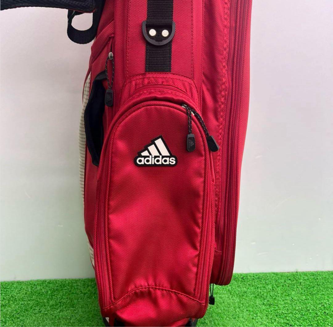 adidas アディダス キャディバッグ 8インチ ゴルフバッグ　レッド　中古品