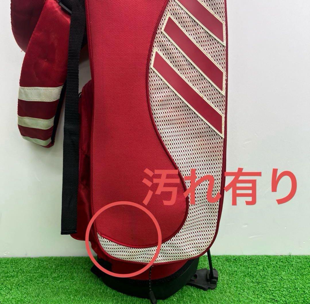 adidas アディダス キャディバッグ 8インチ ゴルフバッグ　レッド　中古品