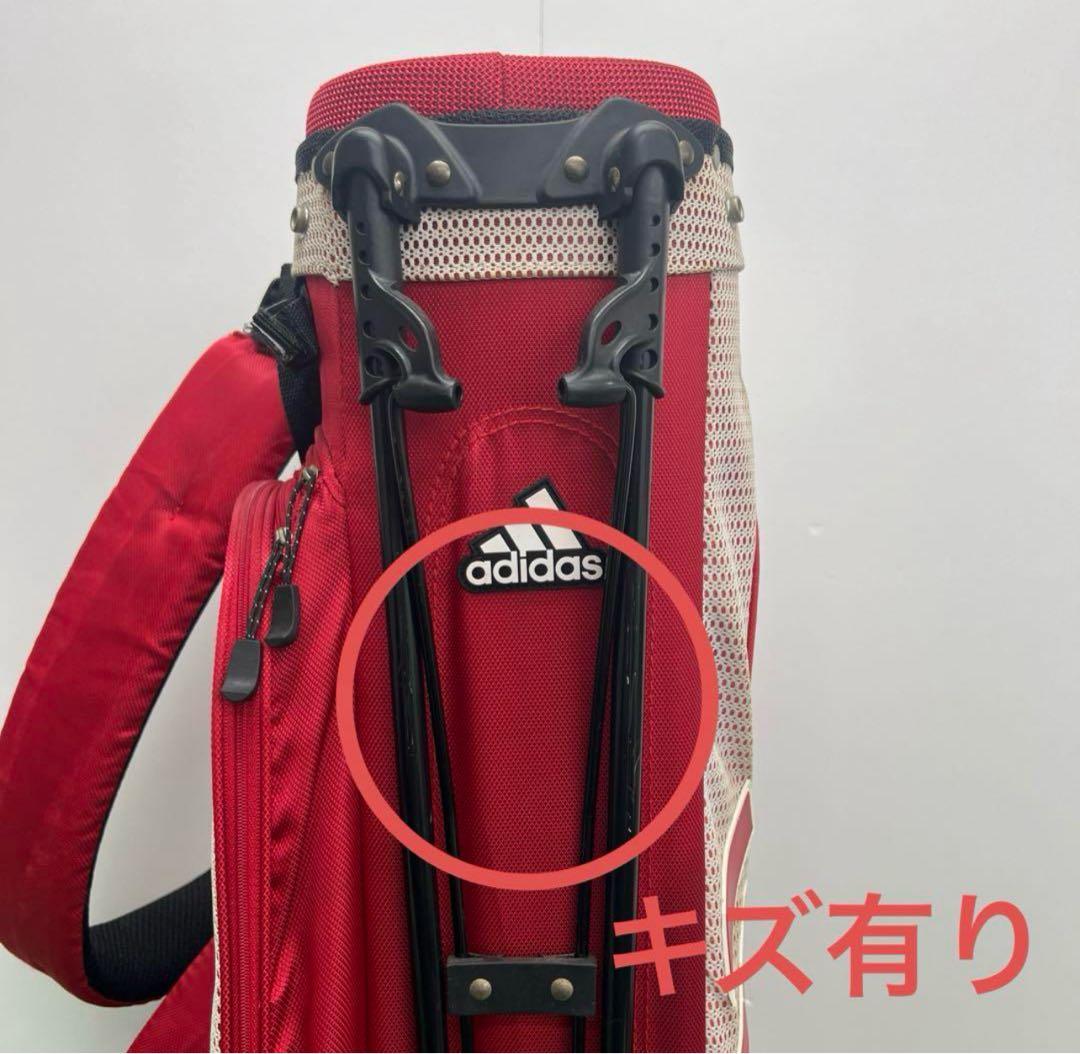 adidas アディダス キャディバッグ 8インチ ゴルフバッグ　レッド　中古品