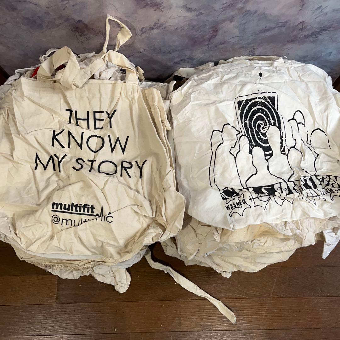 ひ*さ様 3 アメリカ　ユーロ古着エコバッグ100枚セットまとめ売りホワイトベー