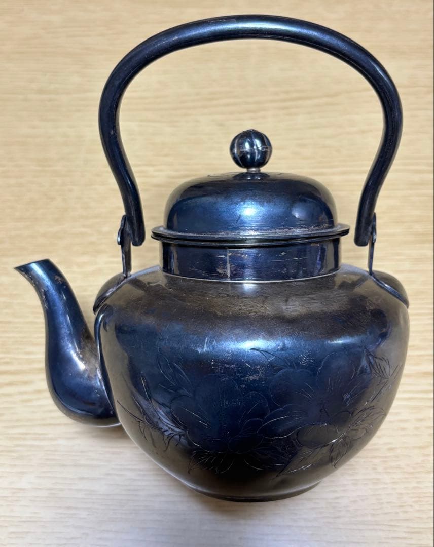 【純銀製】銀瓶 やかん 急須 湯沸かし 煎茶道具 茶道具 金属工芸 約214g