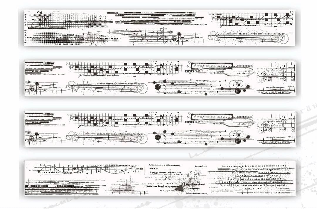 繁花文创《线条狂想》海外マスキングテープ　マステ 【2666】