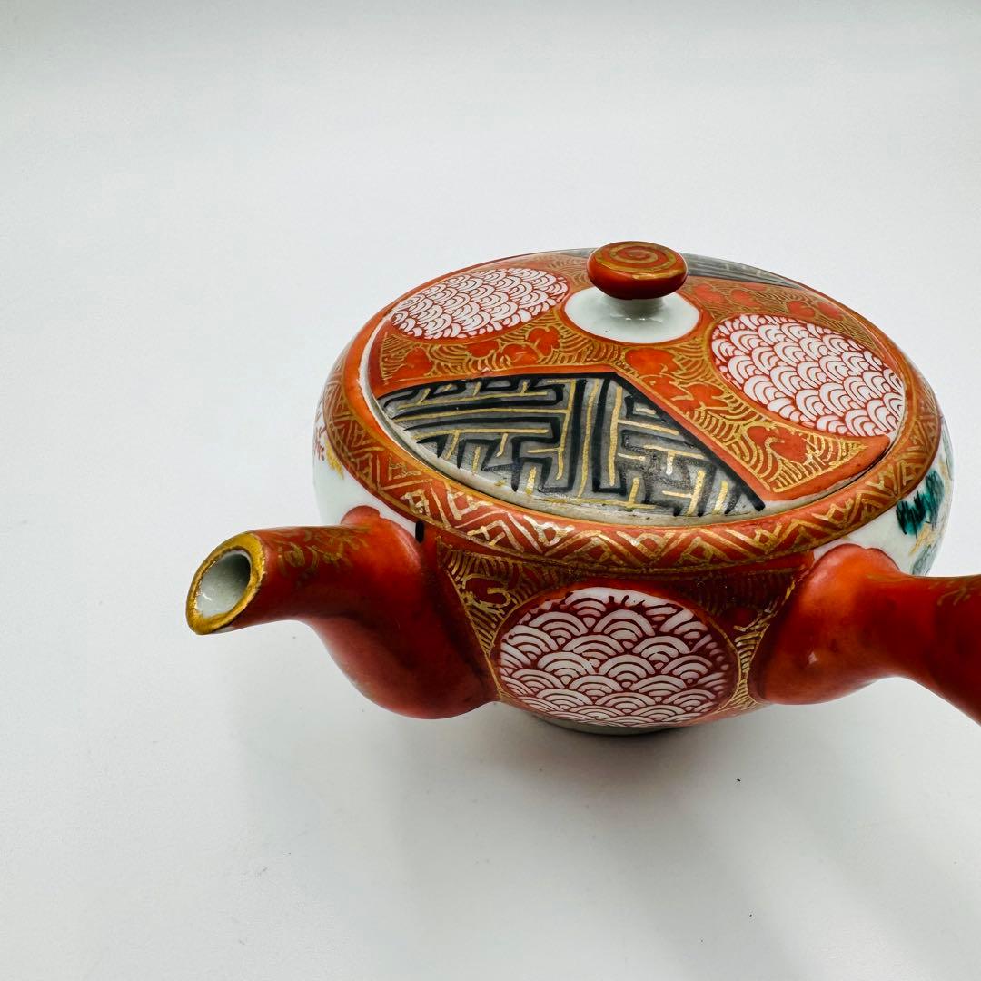 【九谷焼　玉水堂　庄三　茶器揃　湯呑み　湯冷まし　急須　共箱】骨董　アンティーク