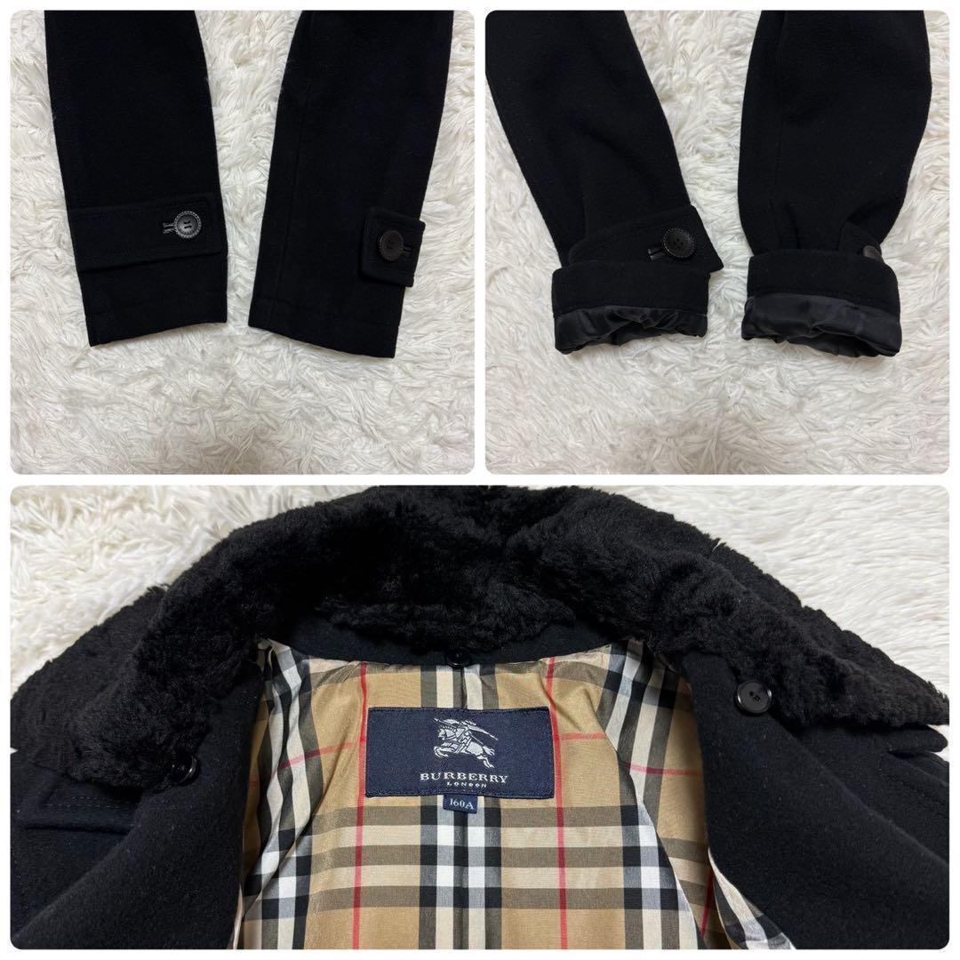 極美品/アンゴラ✨バーバリーロンドン ピーコート ノバチェック ファー 2way
