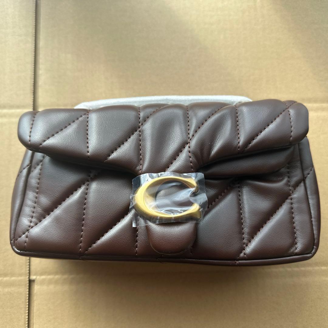 COACHタビー20 キルティング ショルダーバッグ cp149 ダークブラウン