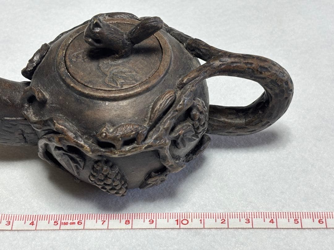 急須 中国茶器 リスとブドウ 珍品