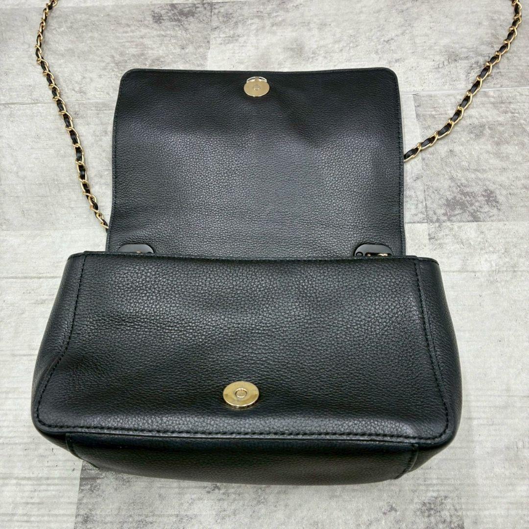 美品 トリーバーチ マックグロー ショルダーバッグ ウォレット 黒 シボ革