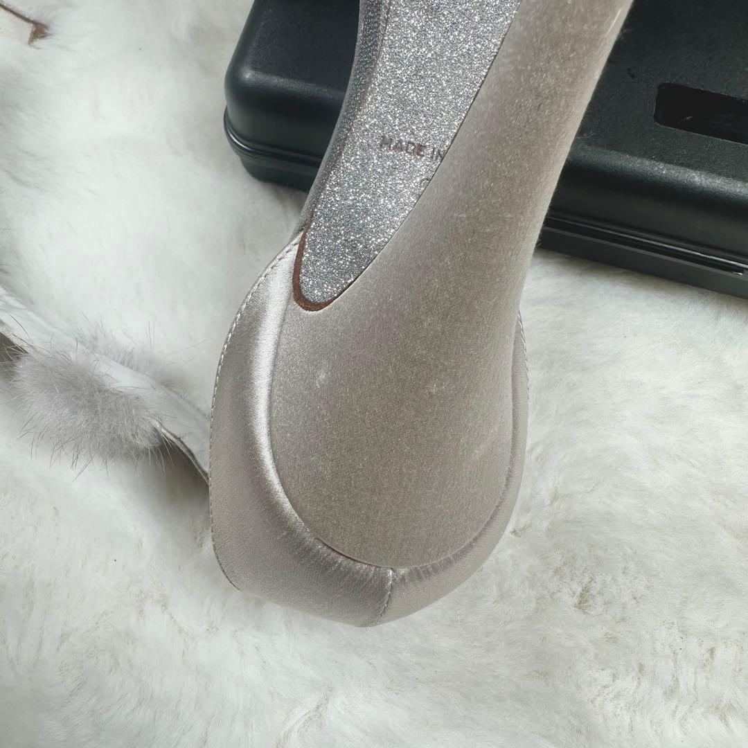 極美品　レネカオヴィラ　サンダル シルバー　21.5　ファー　オープントゥ