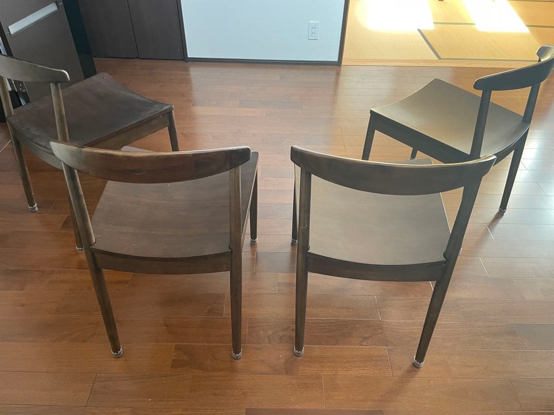 ダークブラウン 木製ダイニングチェア☆3☆送料込