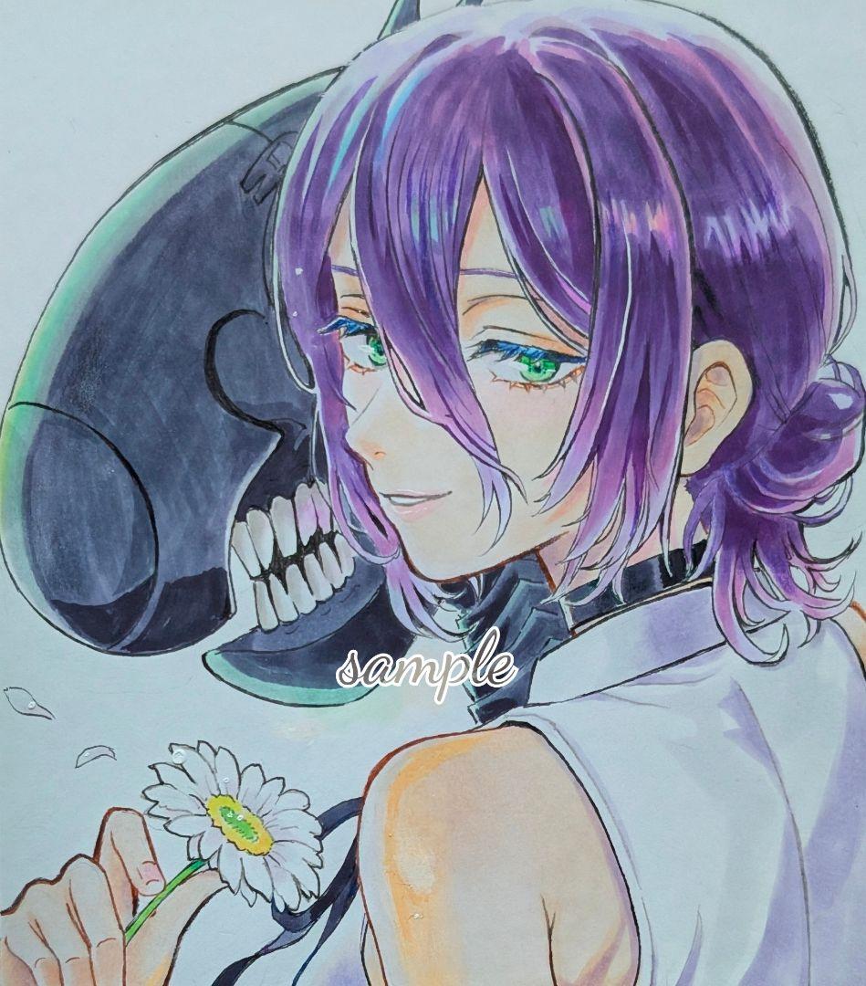 ラ*プ様 手描きイラスト　レゼ　ファンアート　アナログイラスト