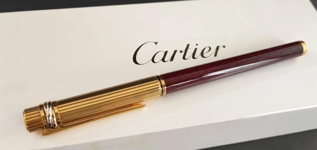 ヴィンテージ Cartier カルティエ トリニティ 万年筆 ボルドー 18K