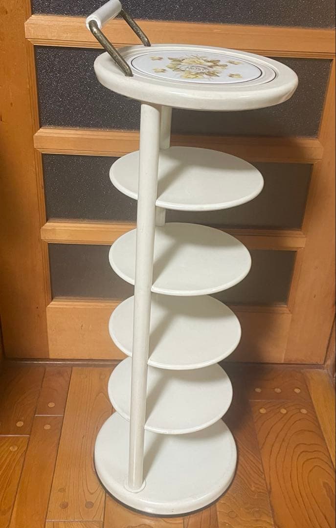 サイドラック　棚　アンティーク　ロイヤル　ホワイト　ヴィンテージ　ヨーロッパ調