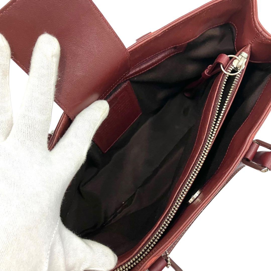 【美品・上質】オールドコーチ レザー ハンドバッグ バーガンディ（赤茶）