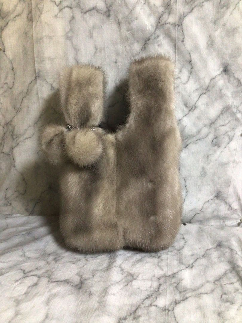 ハンドメイド・リメイクサファイアミンクノットバッグ