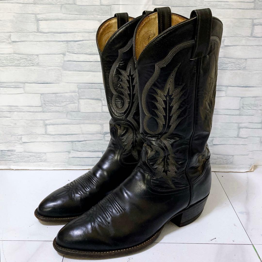 トニーラマ ウエスタンブーツ カウボーイ 10D 本革 USA ブラック 黒