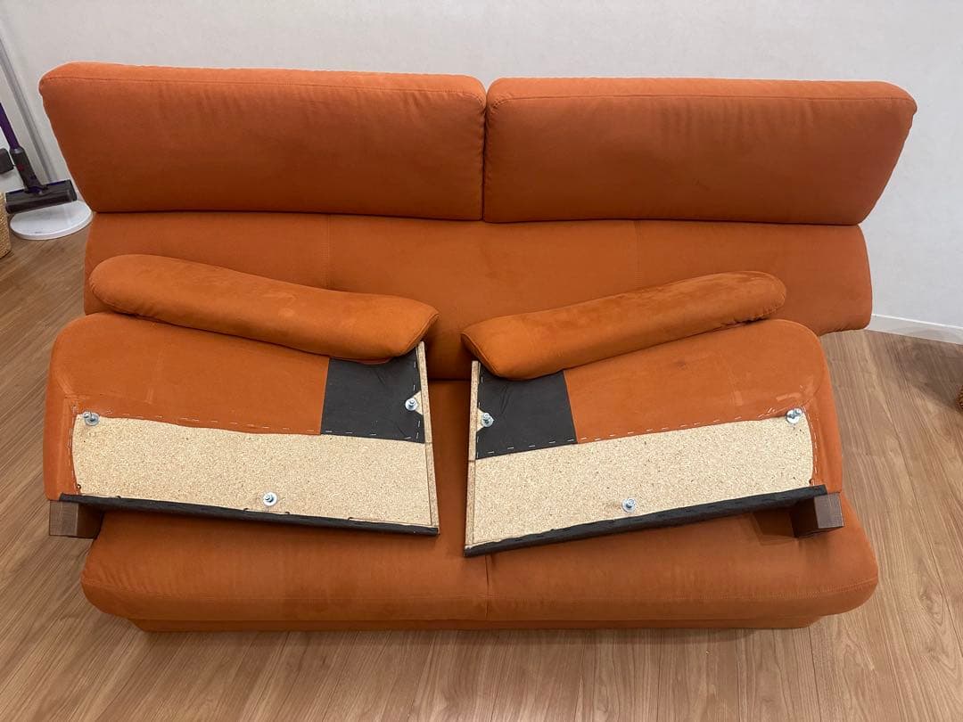 カリモク　2.5人掛ソファ　ハイバック