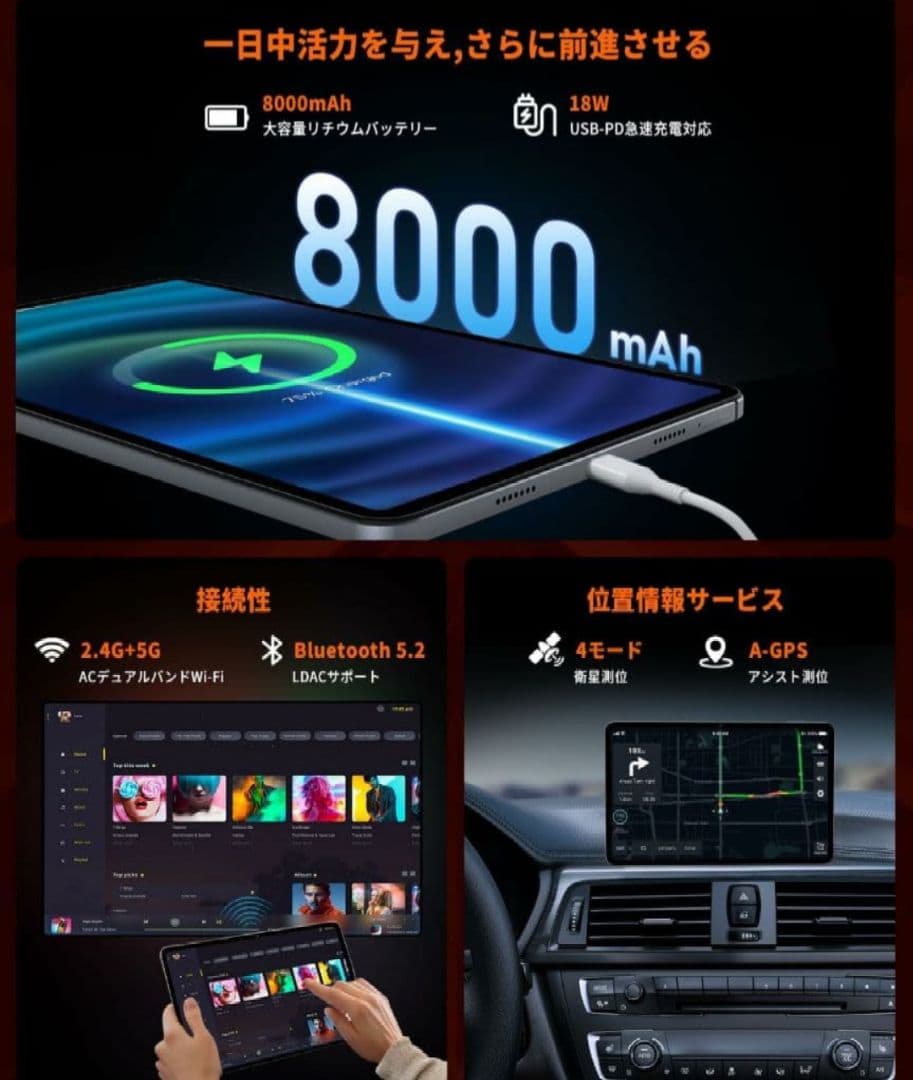 【ほぼ新品】Hitabt P30A 12インチ タブレット ガラスフィルム付き