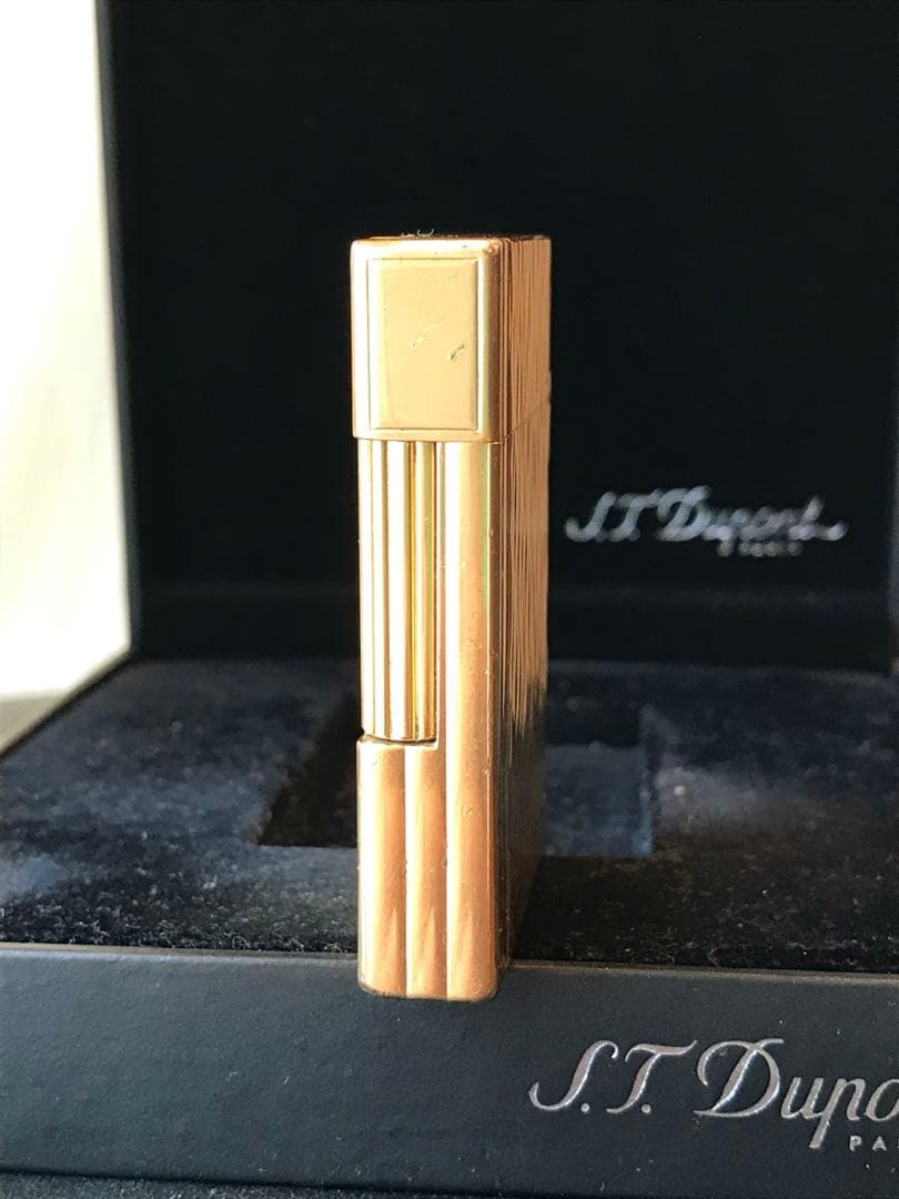 開閉音 快音キィーーン　デュポン　ガスライター　虎の柄　ゴールド　ライン２s
