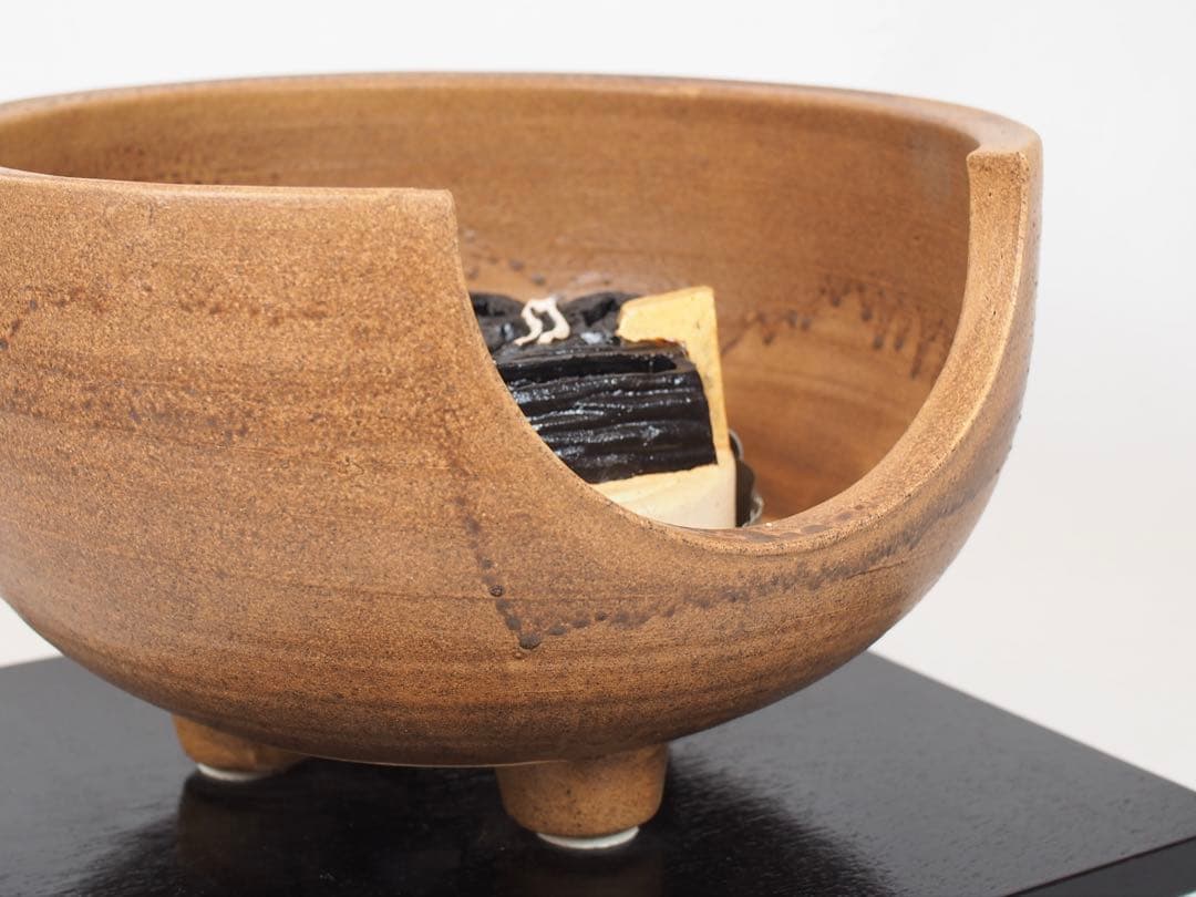 野々田式 風炉型電熱器 伊羅保 (動作OK) 茶道具 元箱付き