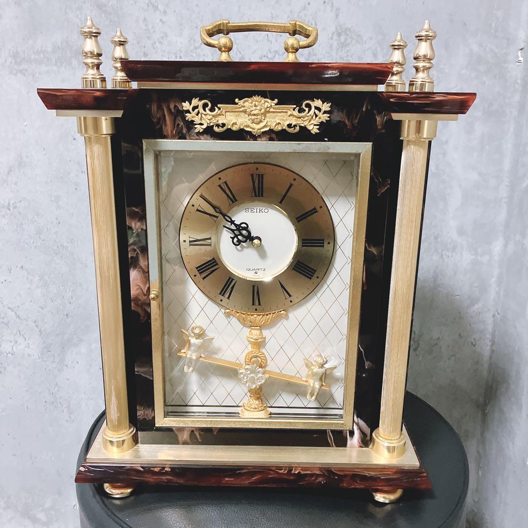 【超希少】セイコー 置き時計 ウェストミンスター 大理石調 高級感