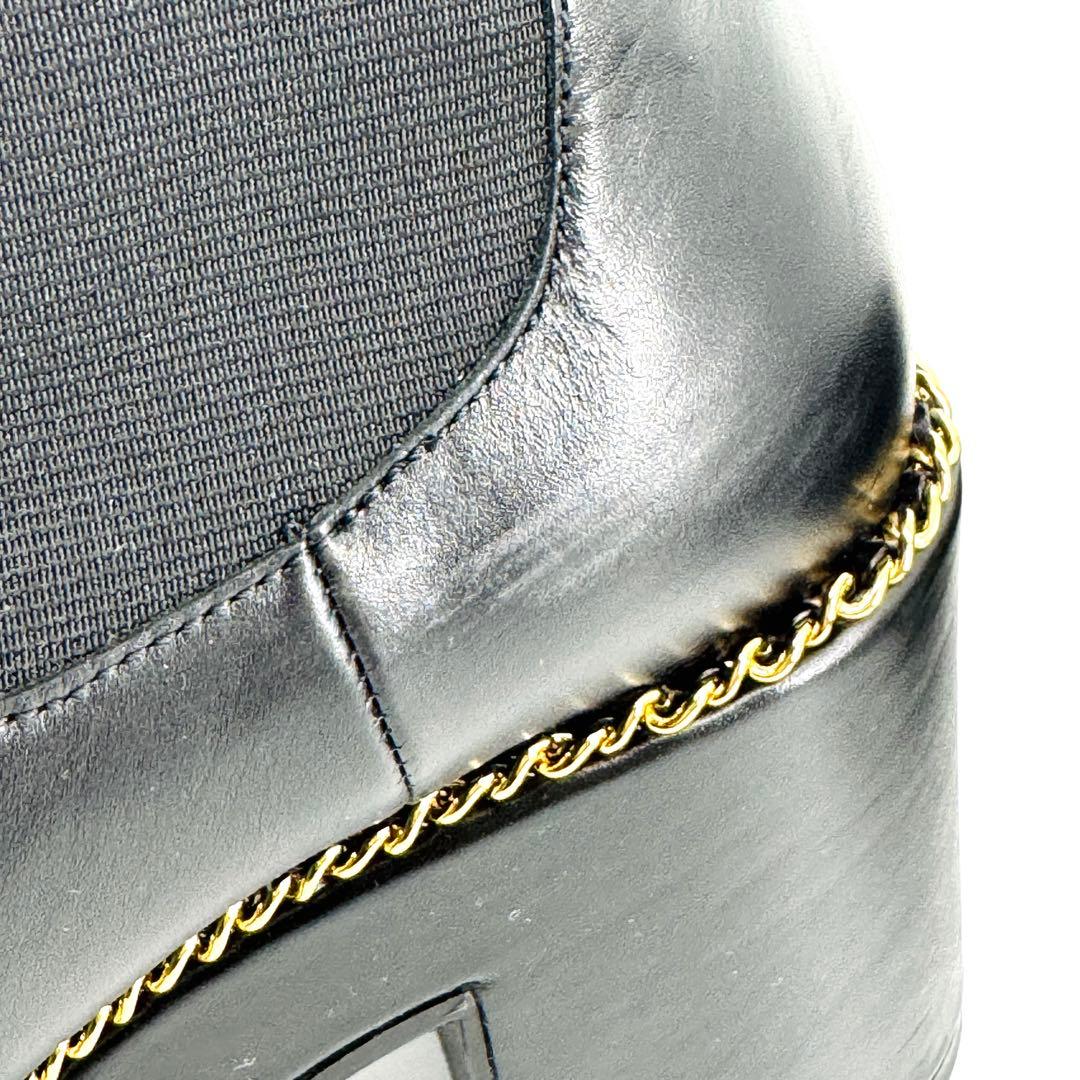 CHANEL シャネル 新品同様 ラムスキン チェーン サイドゴアブーツ 37