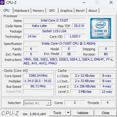 Windowsデスクトップ Lenovo ThinkCentre M710q i3 7100T 4G