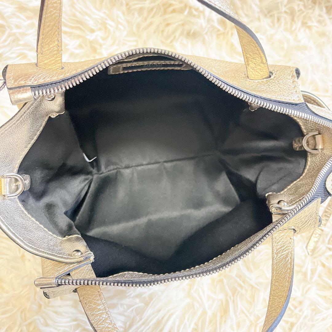 希少カラー✨ジャンニキャリーニ　オリガミ S 2wayショルダー　ゴールド　本革