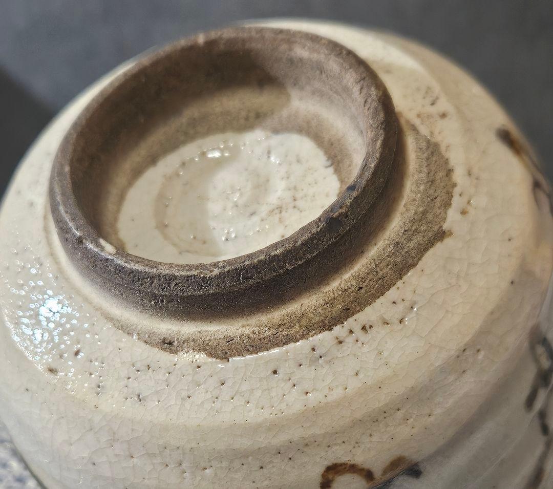 【時代古作品❗】明治時代頃　古織部　鉄絵織部釉茶碗　小服茶碗　旅茶碗　野点茶碗