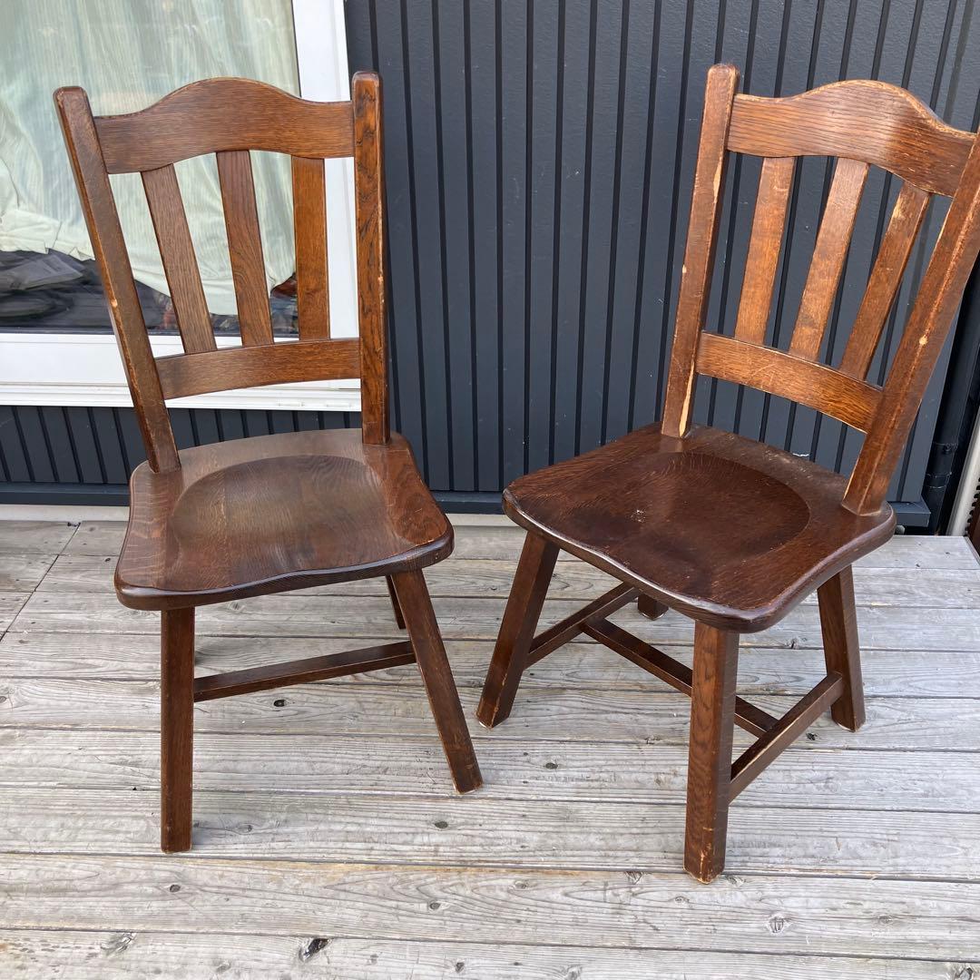① 北欧レトロ 古家具 木製椅子 チャーチチェア ダイニングチェア ビンテージ