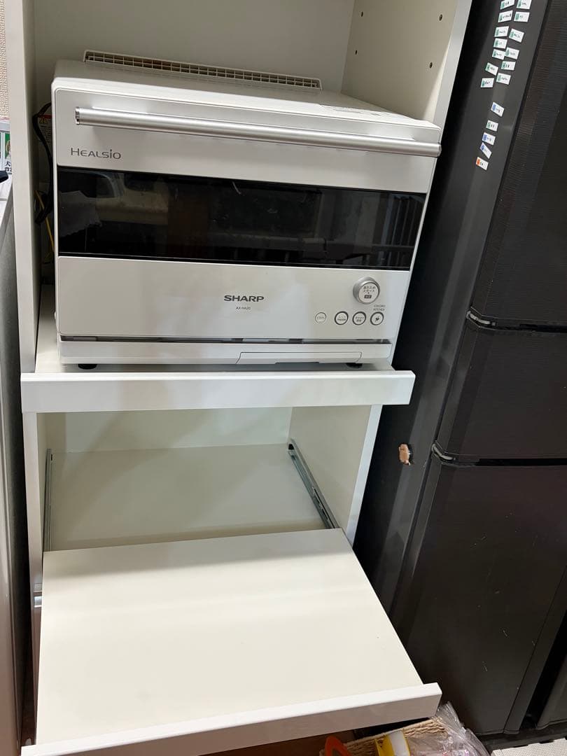 【松田家具・送料込】国産レンジ台・食器棚　幅59cm