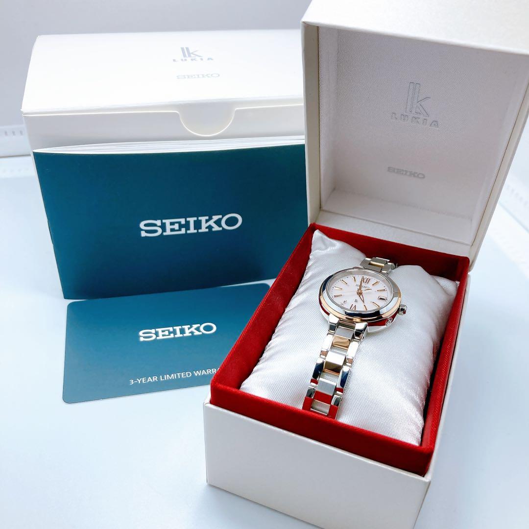 148【美品】セイコー　ルキア　SSVW234 ダイヤ　レディース　腕時計