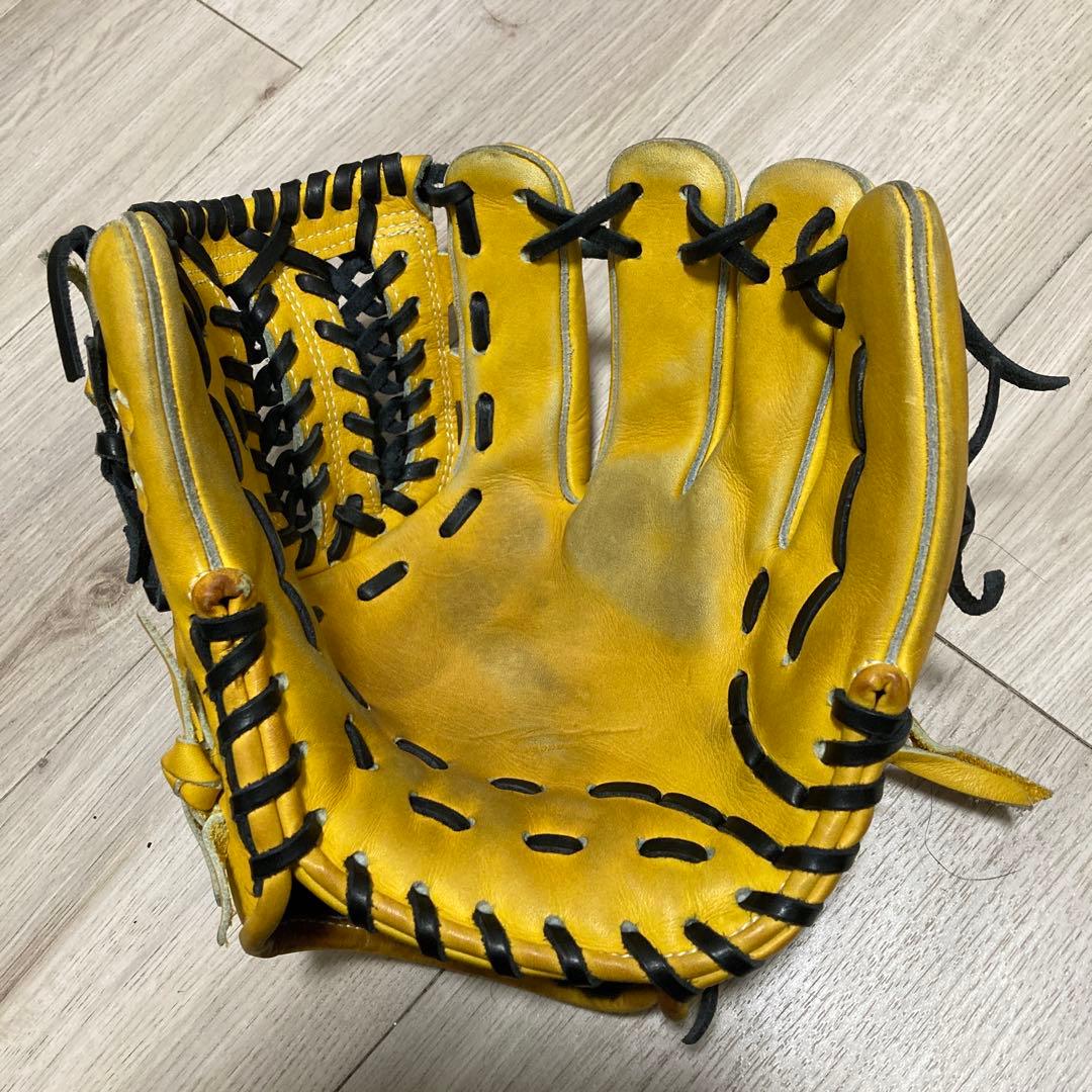 イエロー レザー 軟式野球グローブ