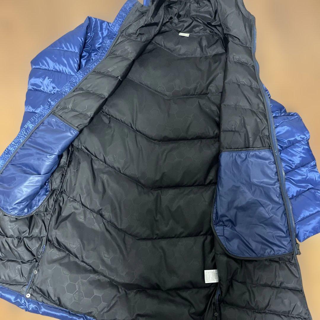 美品　ATHLETA フード付き　ベンチコート 青　防寒　アウター