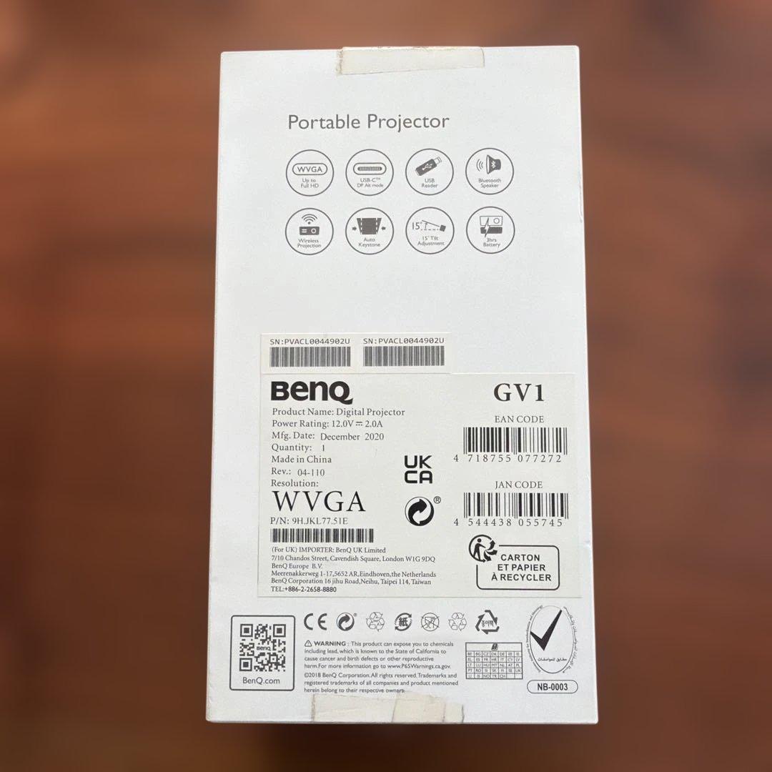 BENQ GVI LEDプロジェクター 本体　箱付き