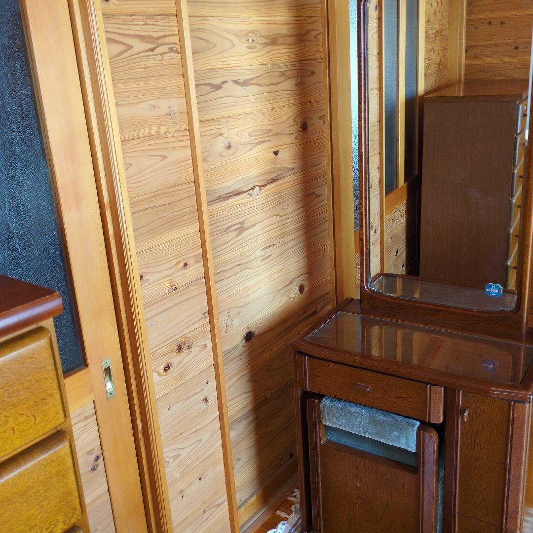 マイナス送料【お引き取り発送どちらでもレトロ】ブラウン 木製 ドレッサー 鏡台