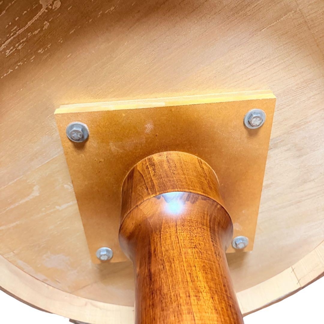 高級 イタリア アンティーク 家具 象嵌 テーブル ラウンジ 丸 80cm猫脚