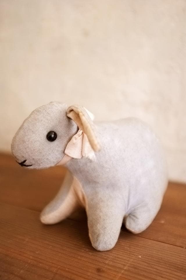 フランス 青いうさぎさんと薔薇色のリボンa ドール テディベア アンティーク