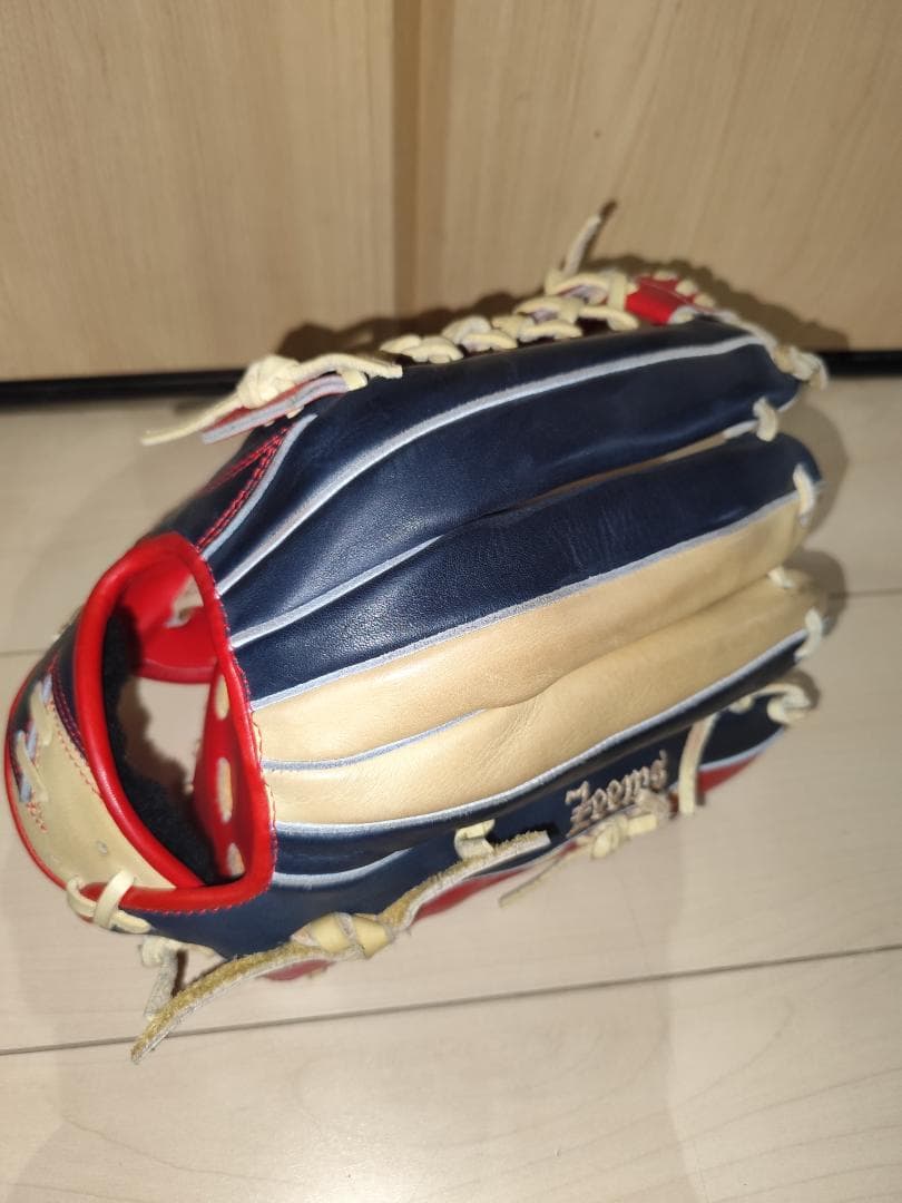 【美品】Zeems ジームス 外野手用グローブ 三方親 大人用 軟式用