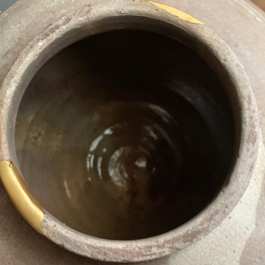 景色豊かな 李朝 壺 朝鮮美術 雨漏り手 古美術 古道具 アンティーク