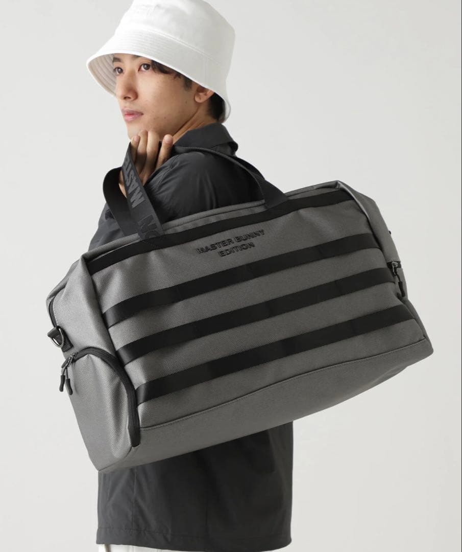 マスターバニー　テープ使いボストンバッグ(ガンメタ)